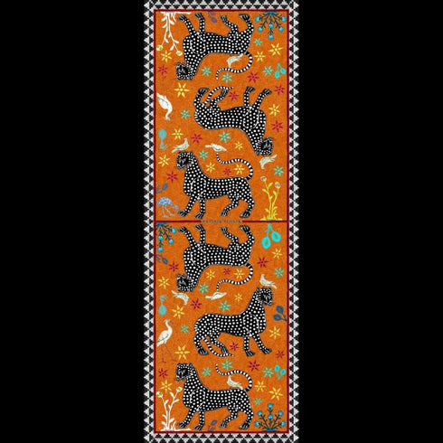 Ocelot cashmere scarf orange